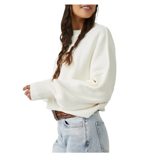 NEW FREE PEOPLE Easy Street Crop Sweater in brown for women 1225 3t0 - Picture 9 of 13